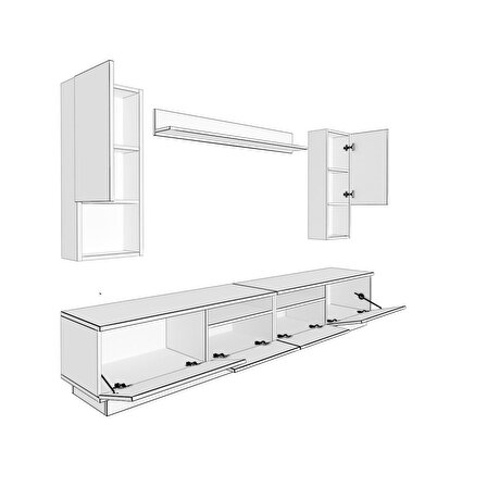 Decoraktiv Trendstyle 5220DA Mdf Tv Ünitesi Tv Sehpası - Ceviz - Antrasit