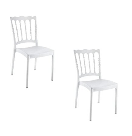 Holiday Napolyon Beyaz Düğün Sandalyesi | 2'li Set HK-355BYZ