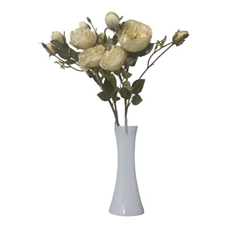 T.Concept Dekoratif Yapay Gül Çiçek 65 Cm Beyaz Renk