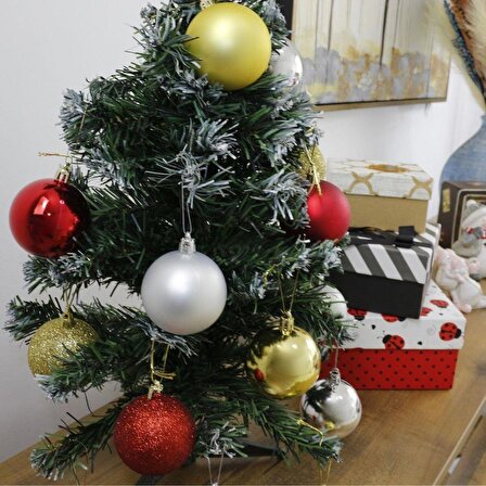 T.Concept Yılbaşı Süsü Çam Ağacı Topu 12’li Noel Küresi 6 cm Gold