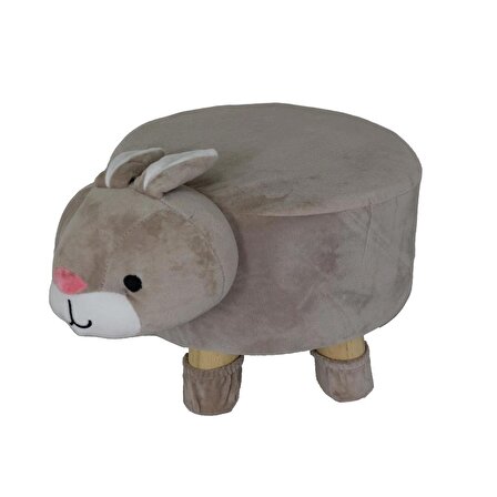 T. Concept  Hayvan ( Tavşan ) Figürlü Çocuk Pufu, Lastikli Kılıflı, Yıkanabilir