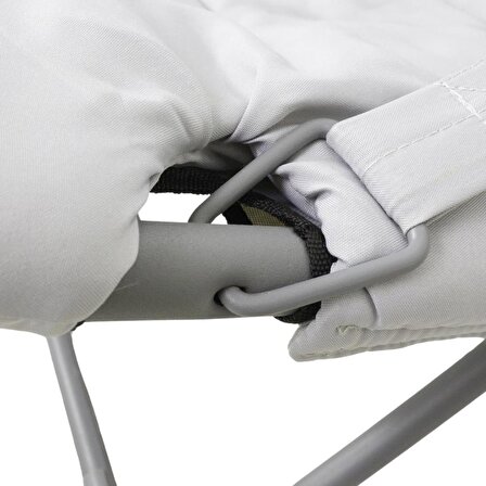 T.Concept Konforlu Katlanabilir, Yıkanabilir Kılıf, Metal Kamp Sandalye Gri Renk