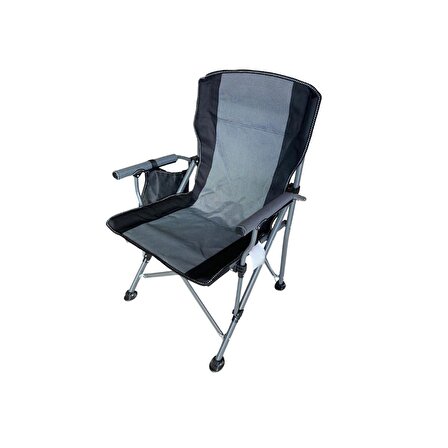 T.Concept Dekoratif  Geniş Rahat Konforlu Dayanıklı Katlanabilir Metal Kamp Sandalyesi Gri