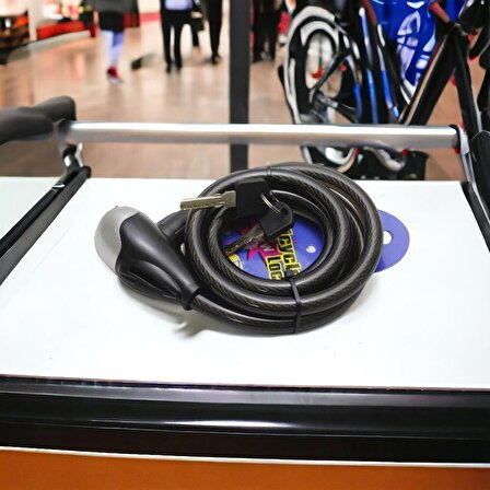 T.Concept Dayanıklı Güçlendirilmiş Çelik Halat Anahtarlı  Bisiklet Kilidi 150 cm
