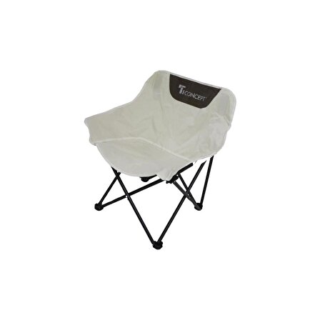 T.Concept Konforlu Kolay Taşınabilir Metal Ayaklı Katlanabilir Geniş Kamp Sandalye Beyaz Renk