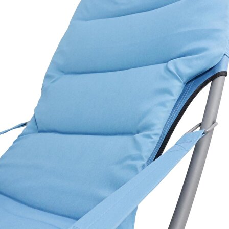 T.Concept Konforlu Katlanabilir, Yıkanabilir Kılıf, Metal Kamp Sandalye Turkuaz Renk