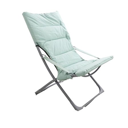 T.Concept Konforlu Katlanabilir, Yıkanabilir Kılıf, Metal Kamp Sandalye Yeşil Renk