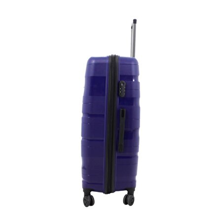 Tconcept Tekerlekli Kırılmaz Kilitlenebilir Valiz Bavul Medium Lacivert