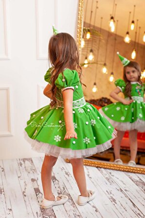 Elf Kız Çocuk Yılbaşı Kostümü