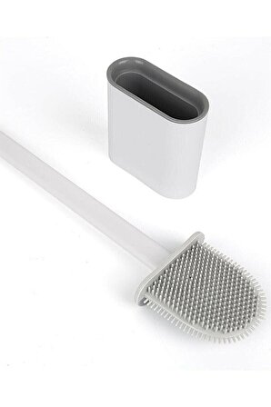 Silikon Tuvalet Fırçası Banyo Bükülebilir Silikon Wc Fırçası Beyaz Ykt-6032