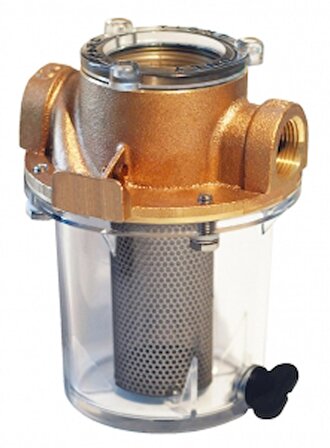 Groco deniz suyu filtresi ARG-2000-S Döküm bronz, şeffaf cam, AISI 304 paslanmaz çelik