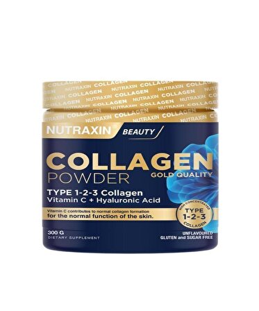 Nutraxin Collagen Powder Gold Quality 300 gr Tip I - II - III Kollajen Peptit İçeren Toz Tip 1-2-3 hidrolize kolajen içeren takviye edici gıda.elfakozmetik1