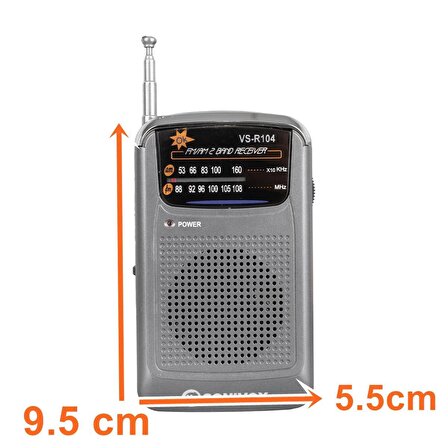 Gaman VS-R104 Pilli Portatif Mini Radyo Cep Radyo Kullanımı kolay Radyo Analog FM-AM Kulaklık Hediyeli !