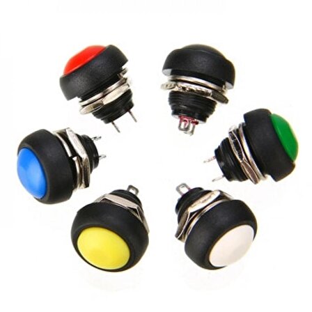 Push Buton 12mm Mavi