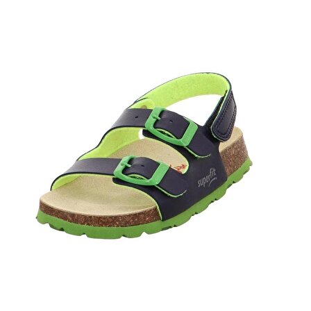 Superfit Çocuk Mantar Tabanlı Lacivert Yeşil Sandalet 600124-8100