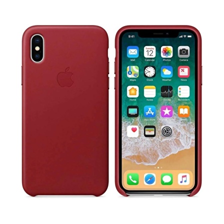 iPhone X Deri Kılıf MQTA2ZM/A - (Product Red) Kırmızı