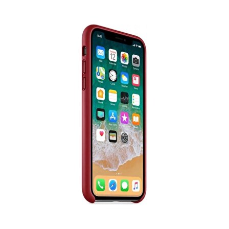 iPhone X Deri Kılıf MQTA2ZM/A - (Product Red) Kırmızı