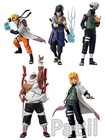 Bandaı Naruto Shippuden Anime Manga Aksiyon Figür Biblo 12 Cm - 5 Li Set