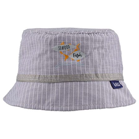 Miniko Kids 0 - 18 Ay UV Korumalı Balıklı Şapka Gri