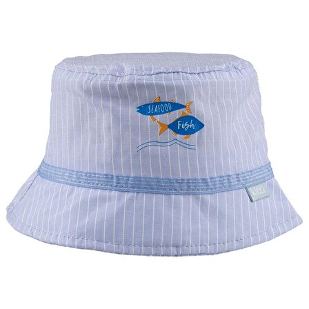 Miniko Kids 0 - 18 Ay UV Korumalı Balıklı Şapka Gri