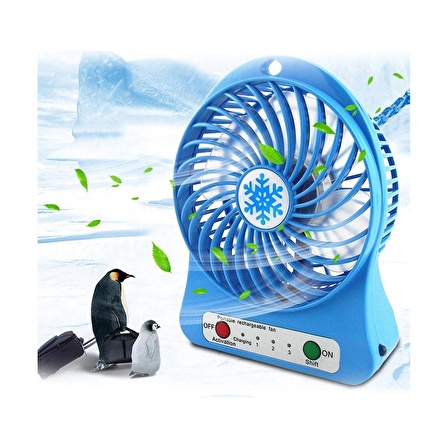 Şarjlı Vantilatör Mini Fan Pratik Serinletici Soğutucu Masaüstü Laptop USB Fan