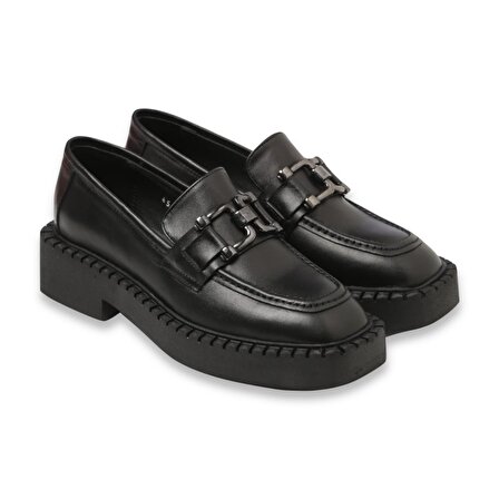Kadın Oxford/Ayakkabı PO-1031-755 Giuseppe Mengoni R-300 Siyah Deri