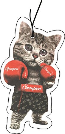 Champion Kedi Tasarımlı Premium Dekoratif Oto Kokusu Ve Aksesuarı (Mango Esanslı)
