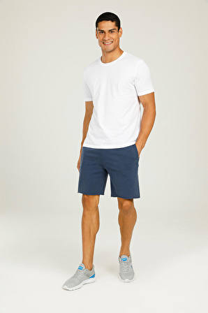 22636-MEN SW SHORT INDIGO Lacivert Erkek Şort