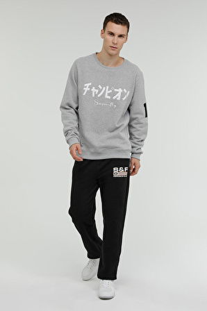 MEN SWEAT-1 GRI MELANJ Erkek Sweatshirt