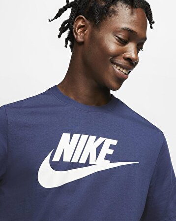 Nike M Nsw Tee Icon Futura Erkek Lacivert Günlük Stil Tişört BV0622-451