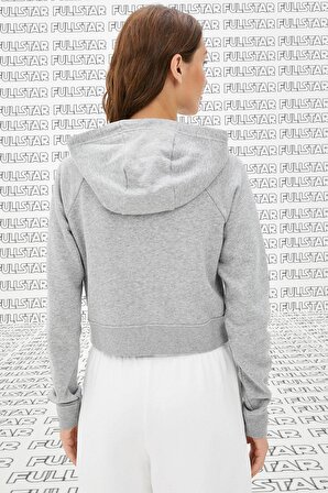 Nike Sportswear Futura Essential Fleece Crop Hoodie Kapüşonlu Gri Kadın Kısa Sweatshirt