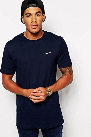 Nike Swoosh Cotton Men's T-shirt Navy Bv0507-451 Erkek Tişört