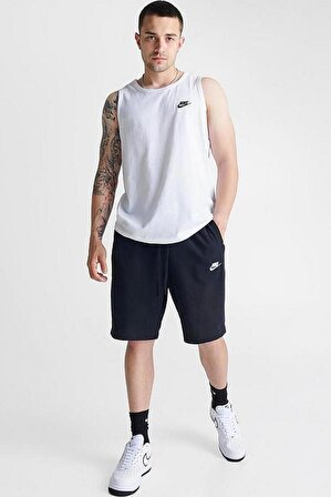 Nike Sportswear Clup Fleece Jersey Standart Fit Kesim Siyah Erkek Spor Şort 