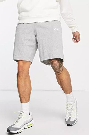 Nike Sportswear Clup Fleece Jersey Standart Fit Kesim Gri Erkek Spor Şort 