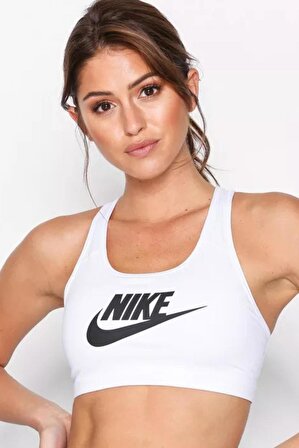 Nike Swoosh Futura Bra Beyaz Kadın Antreman Sütyeni 