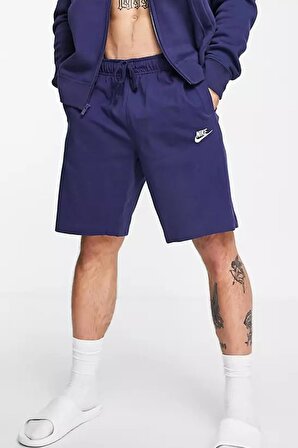 Nike Sportswear Clup Fleece Jersey Standart Fit Kesim Lacivert Erkek Spor Şort 