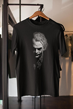 Joker Not Smiling Baskılı Siyah Kısa Kollu Unisex Tişört