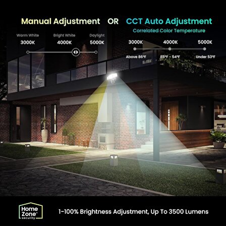 Home Zone Security Akıllı SMD LED Dış Mekan Projektörü, 3500LM, 3000-5000K