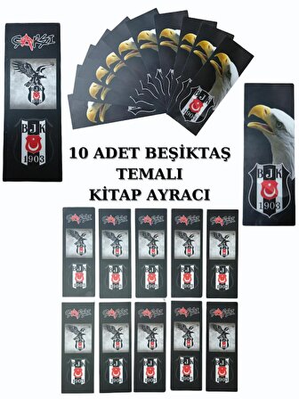 Beşiktaş Temalı 10 Adet Çift Taraflı Kitap Ayracı