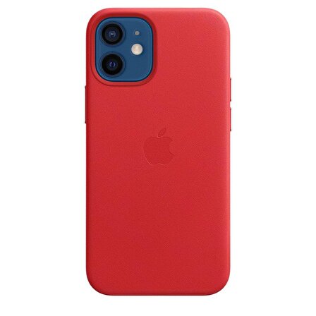 Apple iPhone 12 Mini Leather Case Kırmızı Magsafe