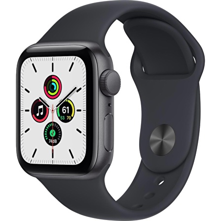 (TEŞHİR) Apple Watch Se Gps, 40MM Uzay Grisi Alüminyum Kasa ve Siyah Spor Kordon MKQ13TU/A