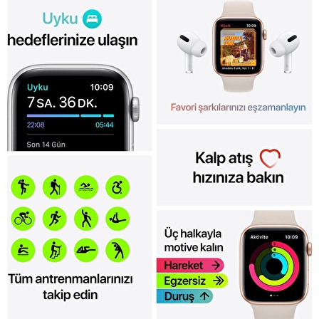 (TEŞHİR) Apple Watch Se Gps, 40MM Uzay Grisi Alüminyum Kasa ve Siyah Spor Kordon MKQ13TU/A