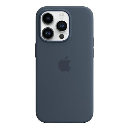 Apple iPhone 14 Pro MagSafe Özellikli Silikon Kılıf Fırtına Mavisi