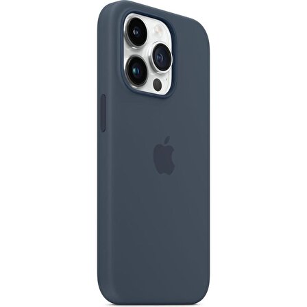Apple iPhone 14 Pro MagSafe Özellikli Silikon Kılıf Fırtına Mavisi