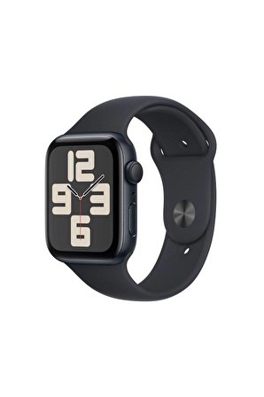 Apple Watch SE GPS 44mm Gece Yarısı Alüminyum Kasa ve Gece Yarısı Spor Kordon - M/L