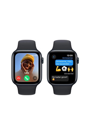 Apple Watch SE GPS 44mm Gece Yarısı Alüminyum Kasa ve Gece Yarısı Spor Kordon - M/L