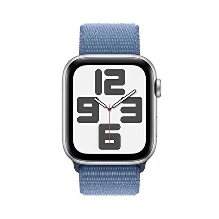 Apple Watch SE GPS 44mm Gümüş Rengi Alüminyum Kasa ve Buz Mavisi Spor Loop - MREF3TU/A