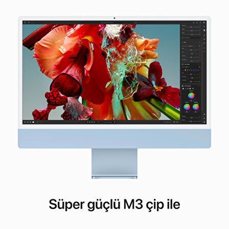 iMac 24 inç Retina 4.5K Display Apple M3 Çip 8 Çekirdekli CPU 8 Çekirdekli GPU 256GB SSD MQRC3TU/A - Mavi