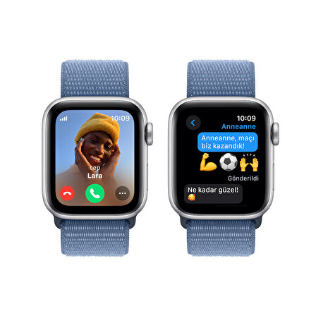 Apple Watch SE GPS + Cellular 40 mm Gümüş Rengi Alüminyum Kasa ve Buz Mavisi Spor Loop - MRGQ3TU/A