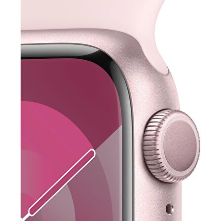 Apple Watch Series 9 GPS 41mm Pembe Alüminyum Kasa ve Uçuk Pembe Spor Kordon - S/M - MR933TU/A